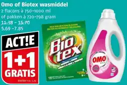 Poiesz Omo of Biotex wasmiddel aanbieding