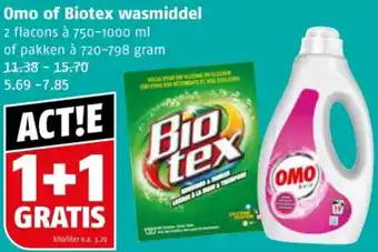 Poiesz Omo of Biotex wasmiddel aanbieding