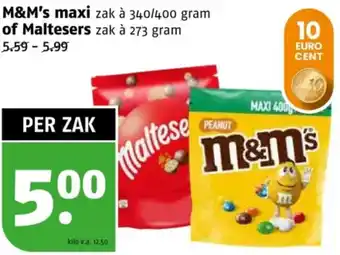 Poiesz M&M's maxi of Maltesers aanbieding