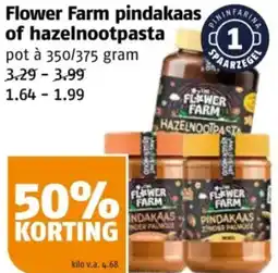 Poiesz Flower Farm pindakaas of hazelnootpasta aanbieding