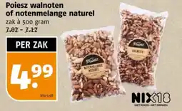Poiesz Poiesz walnoten of notenmelange naturel zak à 500 gram aanbieding