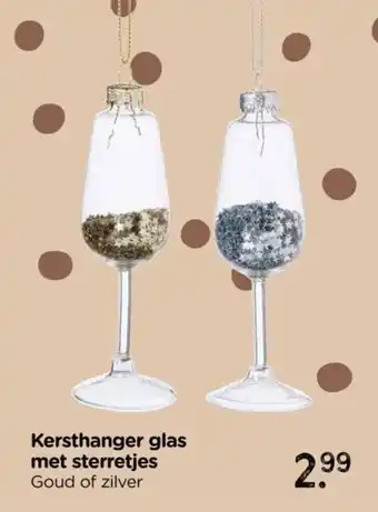 Xenos Kersthanger glas met sterretjes aanbieding