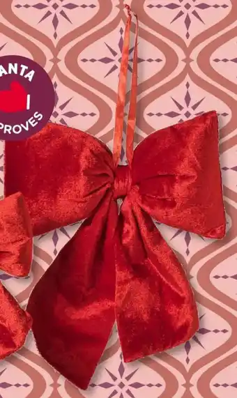 Xenos Kerststrik velvet rood aanbieding