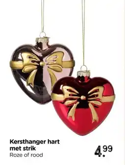 Xenos Kersthanger hart met strik aanbieding