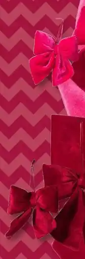 Xenos Kerststrik velvet roze of donkerrood aanbieding