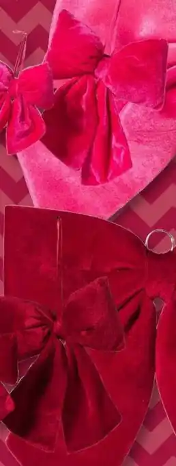 Xenos Kerststrik velvet roze of donkerrood aanbieding