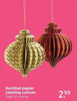 Xenos Kerstbal papier clashing colours aanbieding