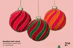 Xenos Kerstbal swirl velvet aanbieding
