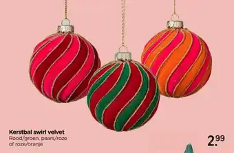 Xenos Kerstbal swirl velvet aanbieding