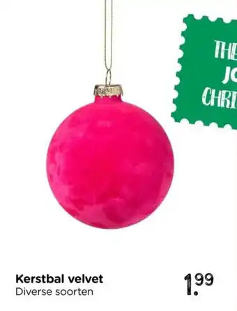 Xenos Kerstbal velvet aanbieding