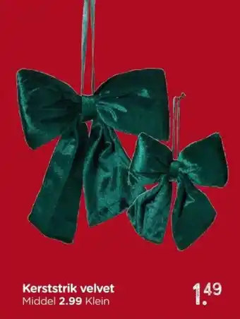 Xenos Kerststrik velvet aanbieding