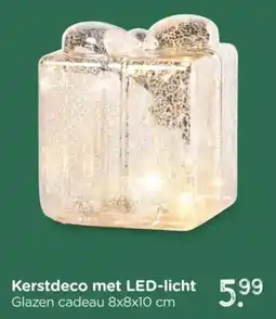 Xenos Kerstdeco met LED-licht Glazen cadeau aanbieding