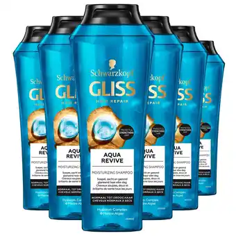 Bol.com Schwarzkopf - Gliss - Aqua Revive - Shampoo - Haarverzorging - Voordeelverpakking - 6x 250 ml aanbieding