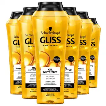 Bol.com Schwarzkopf - Gliss - Oil Nutritive - Shampoo - Haarverzorging - Voordeelverpakking - 6x 250 ml aanbieding