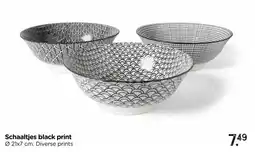 Xenos Schaaltjes black print aanbieding