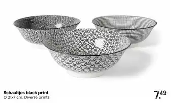 Xenos Schaaltjes black print aanbieding