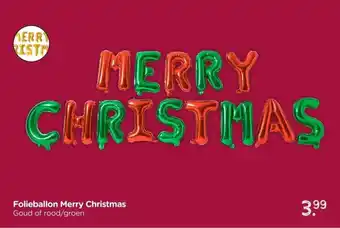 Xenos Folieballon Merry Christmas aanbieding