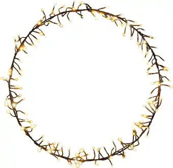 Intratuin Anna's Collection kerstkrans zwart met 156 lampjes warm wit D 52 H 5 cm aanbieding