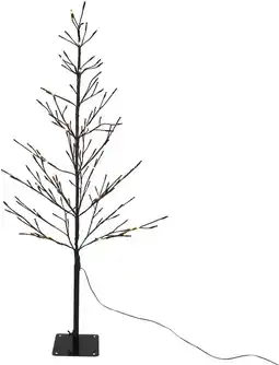 Intratuin Kerstfiguur boom zwart met verlichting D 40 H 120 cm aanbieding