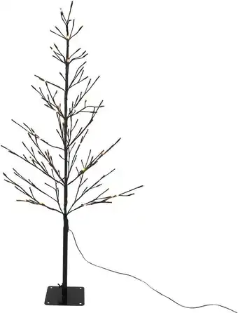 Intratuin Kerstfiguur boom zwart met verlichting D 40 H 120 cm aanbieding