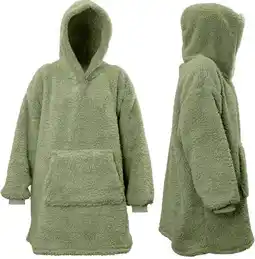 Intratuin Unique living hoodie Teddy groen oversized onesize aanbieding
