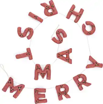 Intratuin Sjaal met Verhaal kerstslinger merry christmas roze 20 x 30 x 5 cm aanbieding