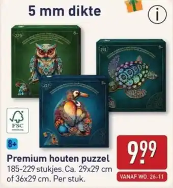 ALDI Premium houten puzzel aanbieding