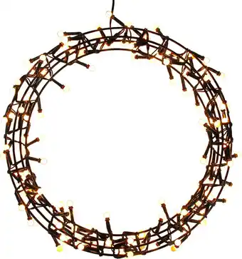 Intratuin Kerstkrans bollen met 120 lampjes warm wit D 35 H 4 cm aanbieding