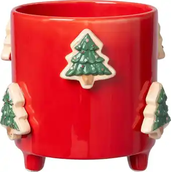 Intratuin Intratuin bloempot op poten Jiya kerstboom rood D 13 H 11 cm aanbieding
