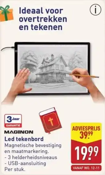 ALDI Maginon Led tekenbord aanbieding