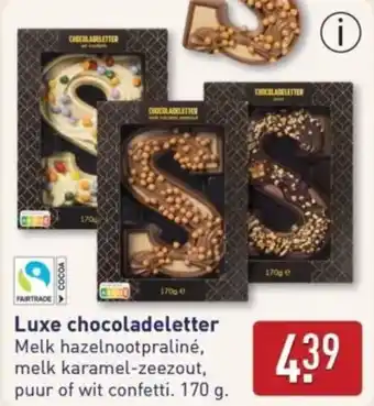 ALDI Luxe chocoladeletter aanbieding