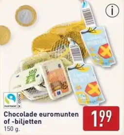 ALDI Chocolade euromunten of biljetten aanbieding