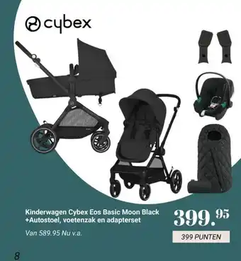 Van Asten BabySuperstore Kinderwagen Cybex Eos Basic Moon Black +Autostoel, voetenzak en adapterset aanbieding