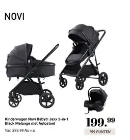 Van Asten BabySuperstore Kinderwagen Novi Baby® Jaxx 3-in-1 Black Melange met Autostoel aanbieding