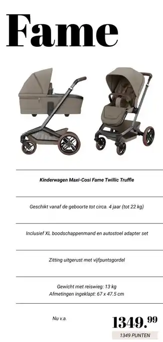 Van Asten BabySuperstore Kinderwagen Maxi-Cosi Fame Twillic Truffle aanbieding
