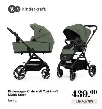 Van Asten BabySuperstore Kinderwagen Kinderkraft Yoxi 2-in-1 Mystic Green aanbieding