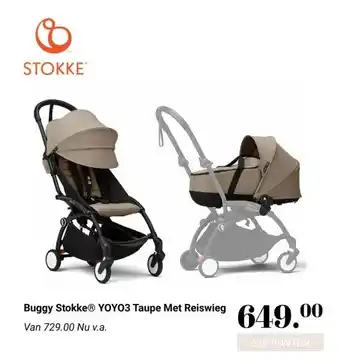 Van Asten BabySuperstore Buggy Stokke® YOYO3 Taupe Met Reiswieg aanbieding