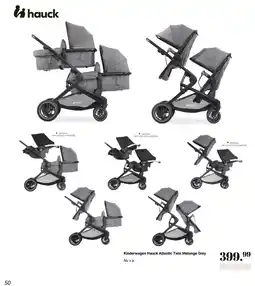 Van Asten BabySuperstore Kinderwagen Hauck Atlantic Twin Melange Grey aanbieding