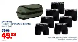 Makro Björn Borg 7-pack boxershorts in toilettas aanbieding