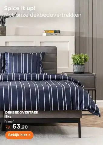 TotaalBED DEKBEDOVERTREK Sky aanbieding