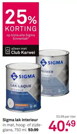 Karwei Sigma lak interieur aanbieding