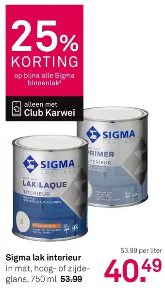 Karwei Sigma lak interieur aanbieding