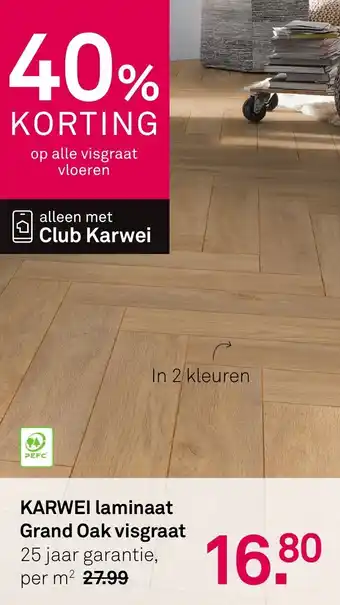 Karwei KARWEI laminaat Grand Oak visgraat aanbieding