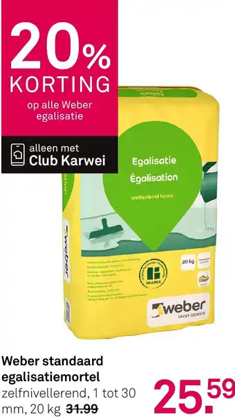 Karwei Weber standaard egalisatiemortel aanbieding