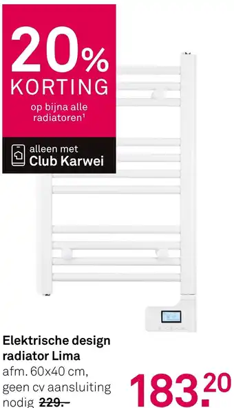 Karwei Elektrische design radiator Lima aanbieding