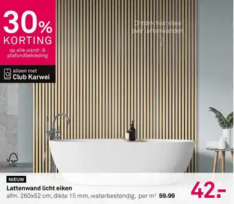 Karwei Lattenwand licht eiken aanbieding