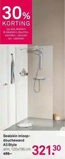 Karwei Sealskin inloop-douchewand A3 Style aanbieding