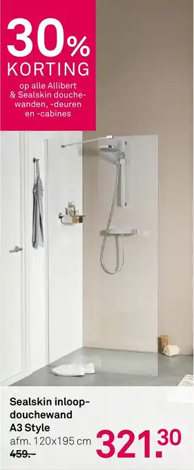 Karwei Sealskin inloop-douchewand A3 Style aanbieding
