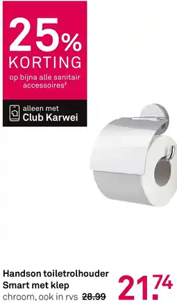 Karwei Handson toiletrolhouder Smart met klep aanbieding