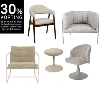 Karwei Op bijna alle banken, fauteuils, eetkamerstoelen, barkrukken, poefs & hockers¹ aanbieding